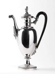 Italian Neoclassic Sterling Silver Coffee Pot, Circa 1850